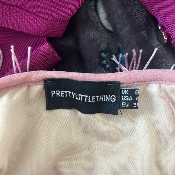 PrettyLittleThing Pink Lace Fringe Mini Dress - Picture 16 of 16